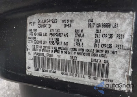 2004 Dodge Ram 1500 Slt/Laramie from USA, damaged, VIN 1D7HA18N54J157180